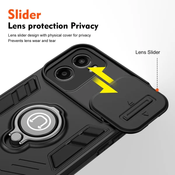 Удароустойчив калъф CamShield за Motorola Moto G05 4G, Черен 3