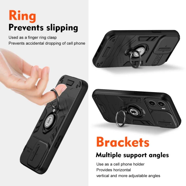 Удароустойчив калъф CamShield за Motorola Moto G05 4G, Черен 2