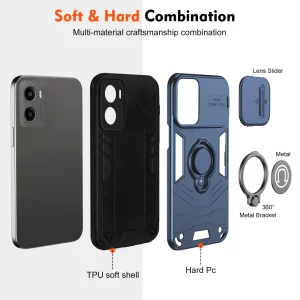 Удароустойчив калъф CamShield за Motorola Moto G05 4G, Син 3