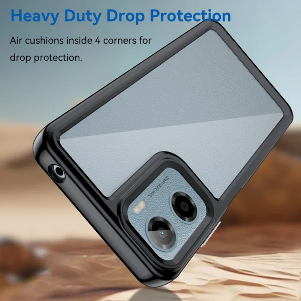 Shockproof Acrylic Case for Motorola Moto E15 4G / G05 4G, Black 4