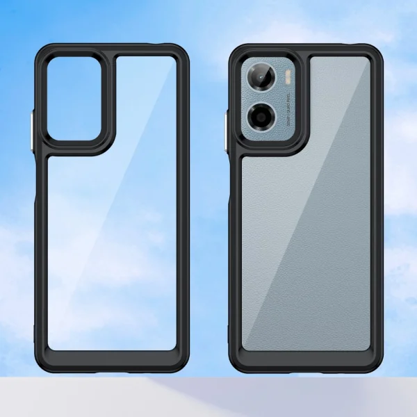 Shockproof Acrylic Case for Motorola Moto E15 4G / G05 4G, Black 3