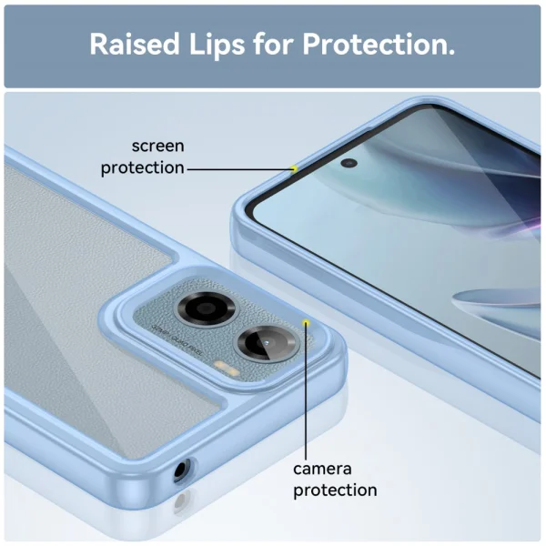 Удароустойчив калъф Acrylic за Motorola Moto E15 4G / G05 4G, Син 5