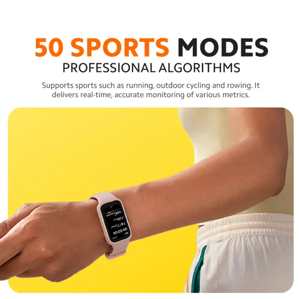 Смарт гривна Xiaomi Smart Band 9 Active Beige, Розов 5