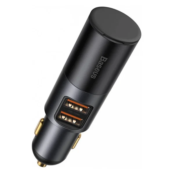 Baseus Cigarette Lighter Expansion Car Charger 2xUSB-A 120W Car Charger, Dark Gray 5