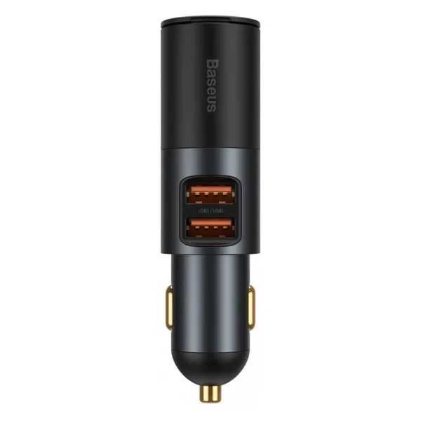 Baseus Cigarette Lighter Expansion Car Charger 2xUSB-A 120W Car Charger, Dark Gray 4