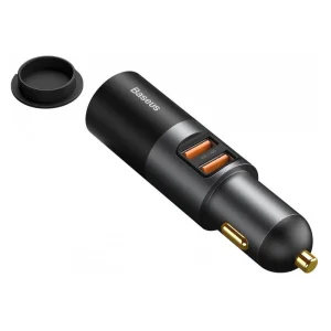 Baseus Cigarette Lighter Expansion Car Charger 2xUSB-A 120W Car Charger, Dark Gray 3