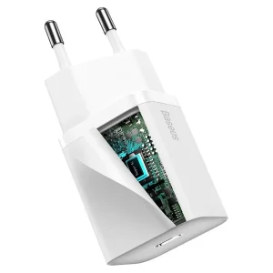 Зарядно BASEUS Super Si, 220V 20W, 1C, USB-C, CCSUP-B02, Бял 3