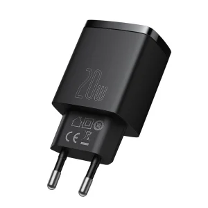 Зарядно BASEUS  Compact 220V, 20W, USB-A, USB-C, CCXJ-B01, Черен 3