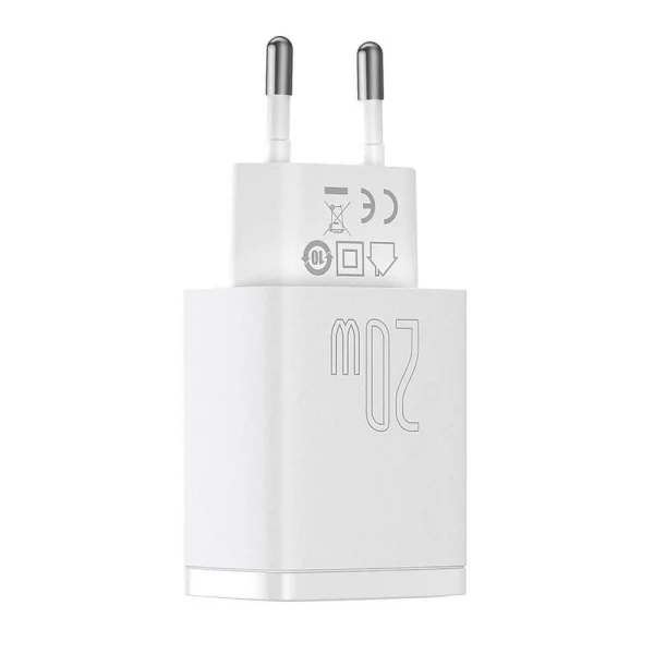 Зарядно BASEUS Compact 220V, 20W, USB-A, USB-C, CCXJ-B02, Бял 2