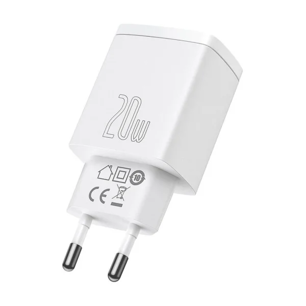 Зарядно BASEUS Compact 220V, 20W, USB-A, USB-C, CCXJ-B02, Бял 1