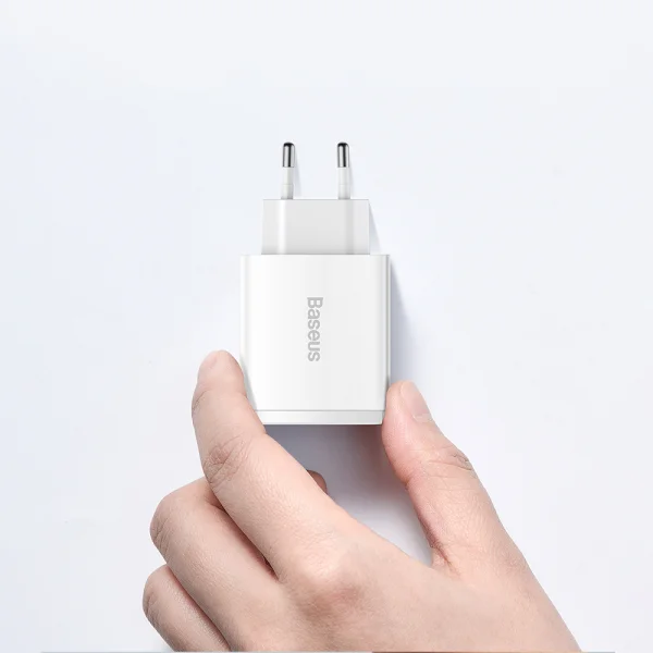 Зарядно BASEUS Compact 220V, 20W, USB-A, USB-C, CCXJ-B02, Бял 5