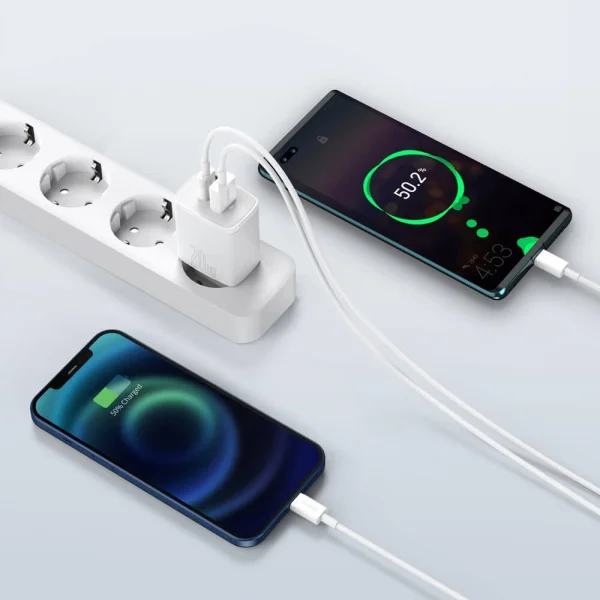 Зарядно BASEUS Compact 220V, 20W, USB-A, USB-C, CCXJ-B02, Бял 6
