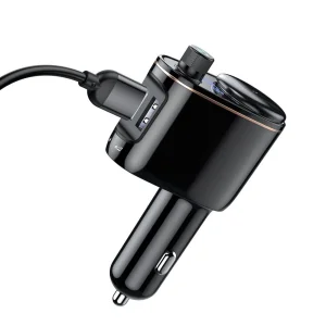Трансмитер BASEUS MP3 Wireless 12W, QC, 2.4A, 2xUSB-A, 12V Socket, T typed Locomotive S- CCHC000001 5