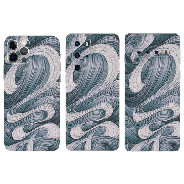 Custom Cut Film Phone Screen Protector (Back), Waves 1