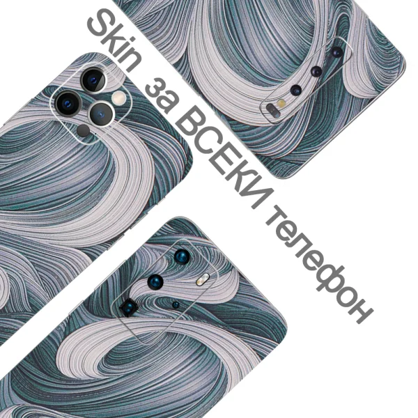 Custom Cut Film Phone Screen Protector (Back), Waves 3