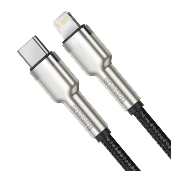 Кабел BASEUS USB-C към Lightning, 1m, 20W, Cafule, CATLJK-A01, Черен 2