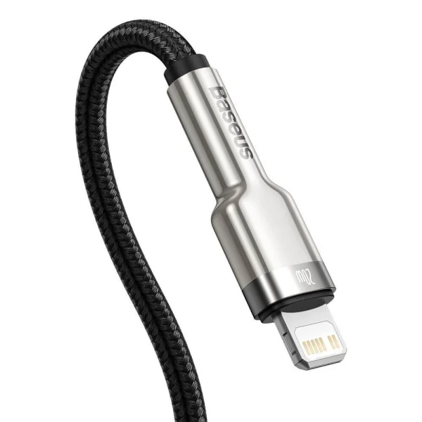 Кабел BASEUS USB-C към Lightning, 1m, 20W, Cafule, CATLJK-A01, Черен 3