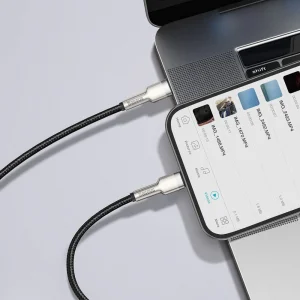 Кабел BASEUS USB-C към Lightning, 1m, 20W, Cafule, CATLJK-A01, Черен 5