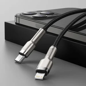 Кабел BASEUS USB-C към Lightning, 1m, 20W, Cafule, CATLJK-A01, Черен 4