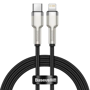Кабел BASEUS USB-C към Lightning, 1m, 20W, Cafule, CATLJK-A01, Черен