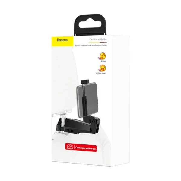 Поставка със закачалка BASEUS Backseat Vehicle Hook, SUHZ-A01, Черен 4
