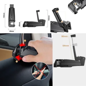Поставка със закачалка BASEUS Backseat Vehicle Hook, SUHZ-A01, Черен 5