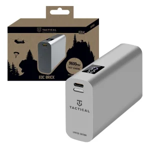 Външна батерия Tactical EDC Brick 9600mAh, Power Bank, Сребрист