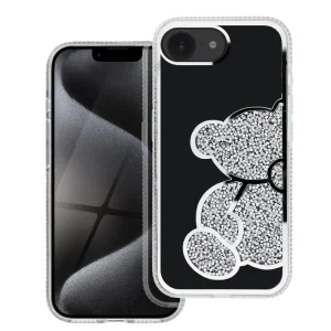 Удароустойчив калъф Teddy Bear за iPhone 16e/17e, Сребрист