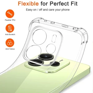 Силиконов калъф Techsuit Shockproof за Xiaomi Redmi Note 14 5G, Прозрачен 3