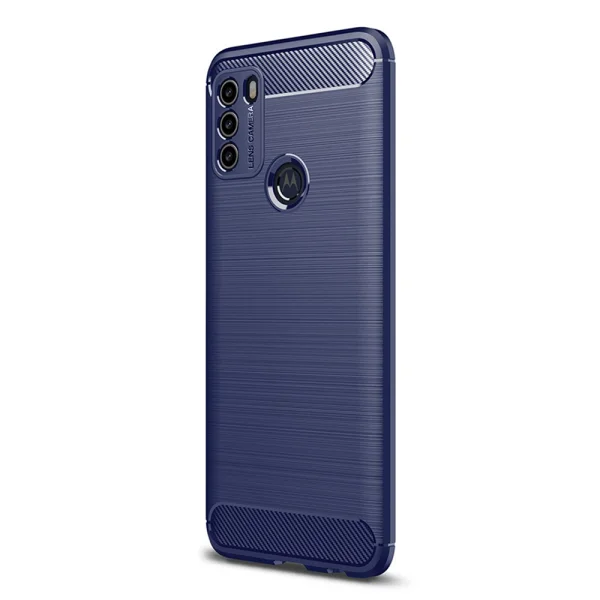 Силиконов Калъф Carbon Fibre Brushed за Motorola Moto G50, Син 2