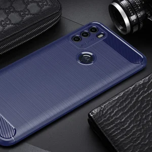 Силиконов Калъф Carbon Fibre Brushed за Motorola Moto G50, Син 3