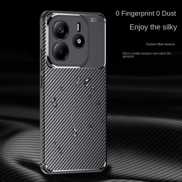 Силиконов калъф Carbon Fiber Texture за Xiaomi Redmi Note 14 4G, Черен 2