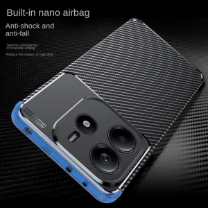 Силиконов калъф Carbon Fiber Texture за Xiaomi Redmi Note 14 4G, Черен 4