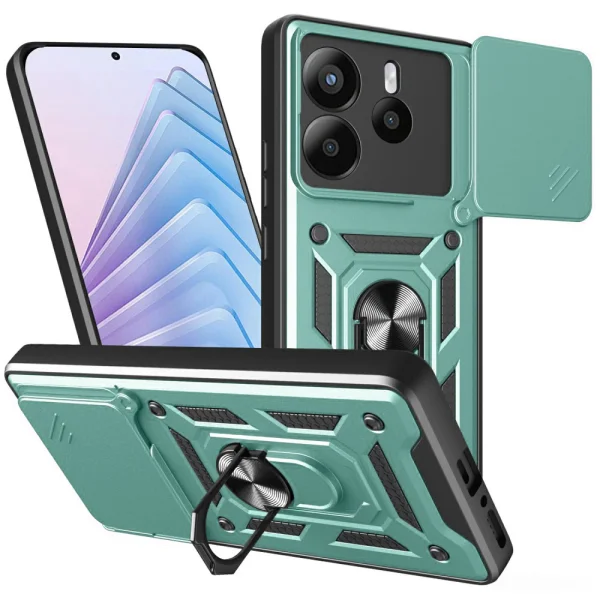 Удароустойчив калъф Techsuit CamShield за Xiaomi Redmi Note 14 4G, Зелен 2