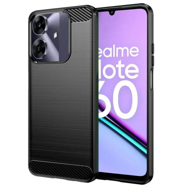 Carbon Silicone Case for Realme Note 60, Black 1