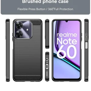 Carbon Silicone Case for Realme Note 60, Black 3