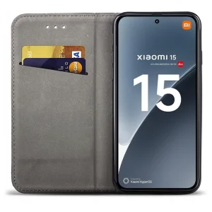 Калъф Тефтер Smart Book за Xiaomi 15 5G, Черен 3