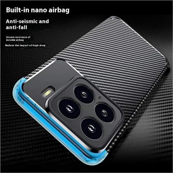 Силиконов калъф Carbon Fiber Texture за Xiaomi 15 5G, Черен 2