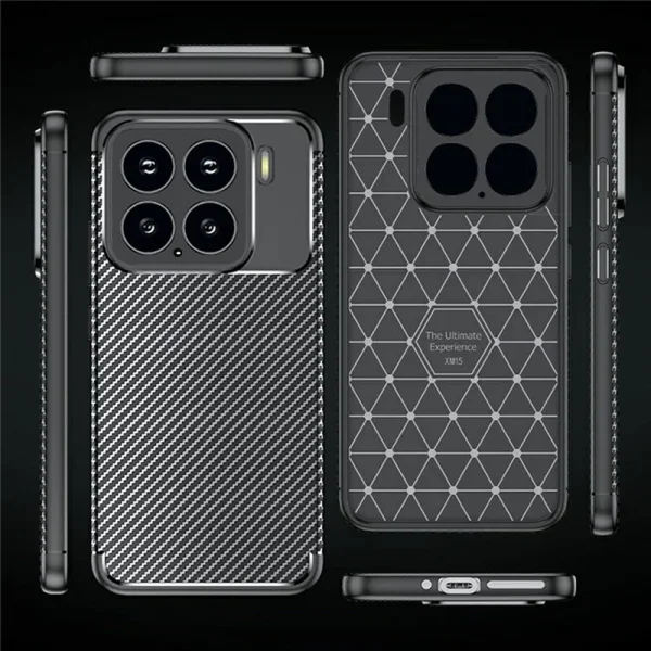 Силиконов калъф Carbon Fiber Texture за Xiaomi 15 5G, Черен 4