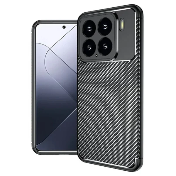 Силиконов калъф Carbon Fiber Texture за Xiaomi 15 5G, Черен 1
