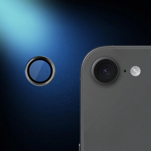 Стъклен протектор Lens Fulm за камера на iPhone 16e/17e, Черен 3