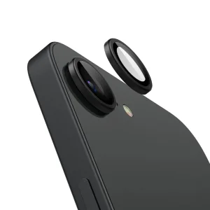 Стъклен протектор Lens Fulm за камера на iPhone 16e/17e, Черен