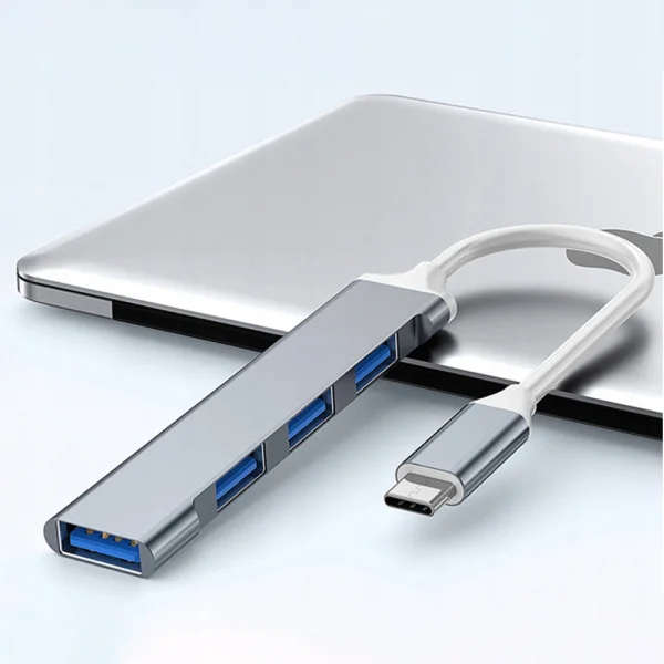Type C Adapter HUB to 4xUSB 2.0/3.0, Silver 2