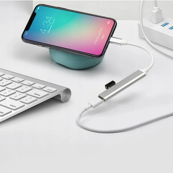 Type C Adapter HUB to 4xUSB 2.0/3.0, Silver 4