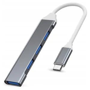 Адаптор Type C  HUB to 4xUSB 2.0/3.0, Сребрист
