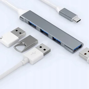 Type C Adapter HUB to 4xUSB 2.0/3.0, Silver 3