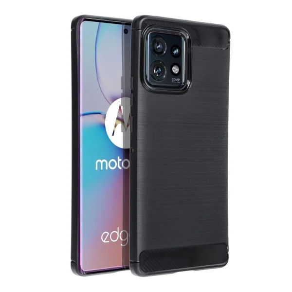 Carbon Silicone Case for Motorola Edge 40 Pro, Black 2