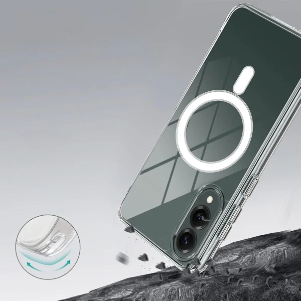 Удароустойчив калъф Mag Cover MagSF за Samsung Galaxy S25 Edge, Прозрачен 2