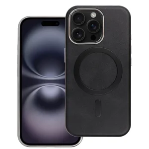 Удароустойчив калъф Gentleman Mag Cover за iPhone 16 Pro Max, Черен
