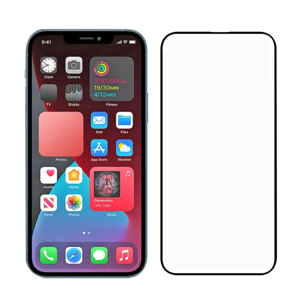 Стъклен Протектор 5D Full Glue за iPhone 13, 13 Pro, 16е, 17е, Черен 2
